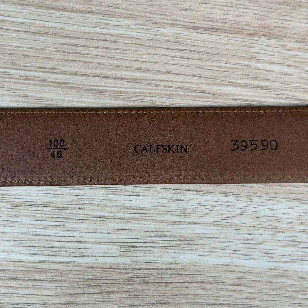 Allen Edmonds Belt Mens 40 Brown Calfskin Leather Dress Preppy Work 39590